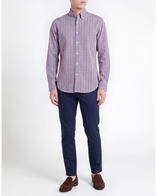 Bagutta Purple Shirt Cotton, Polyamide, Elastane for men