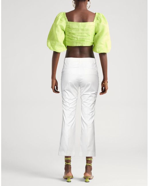 Peserico White Sport Pants Cotton, Elastane