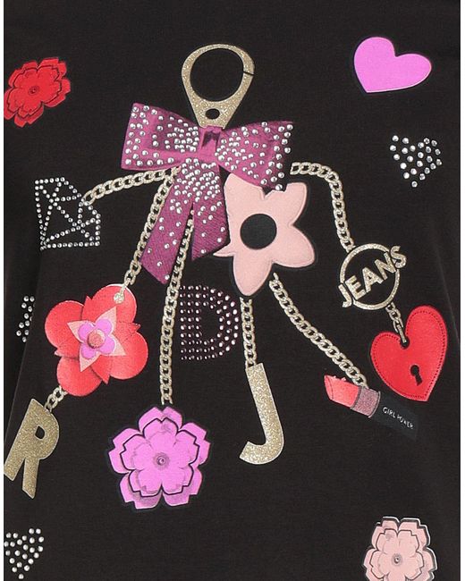 Denny Rose Black Jeans T-Shirt Cotton, Elastane