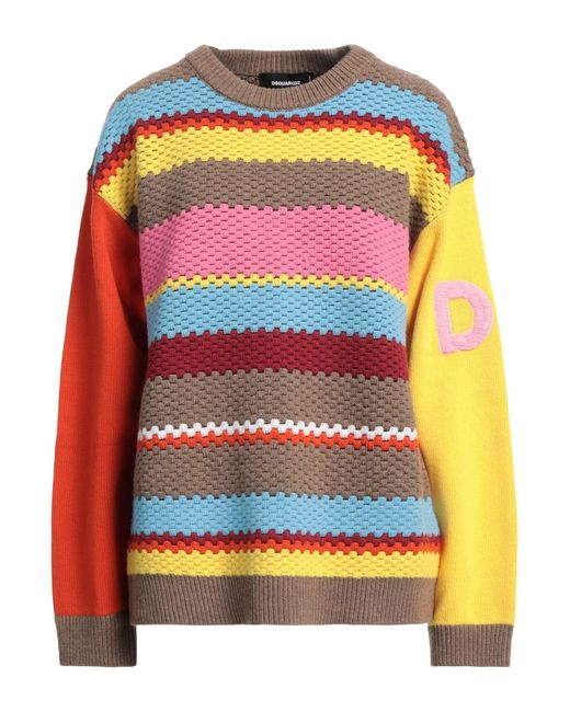 DSquared² Natural Khaki Sweater Wool, Alpaca Wool, Viscose, Polyamide, Cashmere