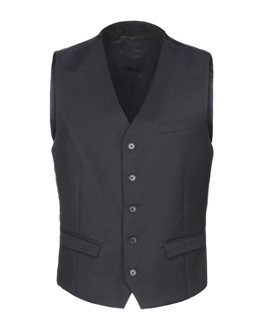 Massimo Rebecchi Blue Midnight Tailored Vest Polyester, Wool, Elastane for men