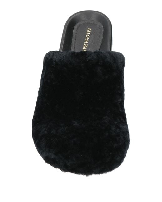 Paloma Barceló Black Ariel Mules & Clogs Shearling
