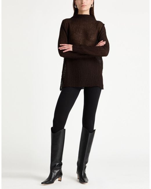 Shirt C-zero Brown Dark Turtleneck Wool