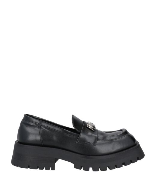 Chiara Ferragni Black Loafers Textile Fibers
