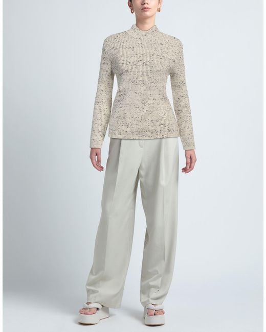 Jil Sander Gray Ivory Turtleneck Wool