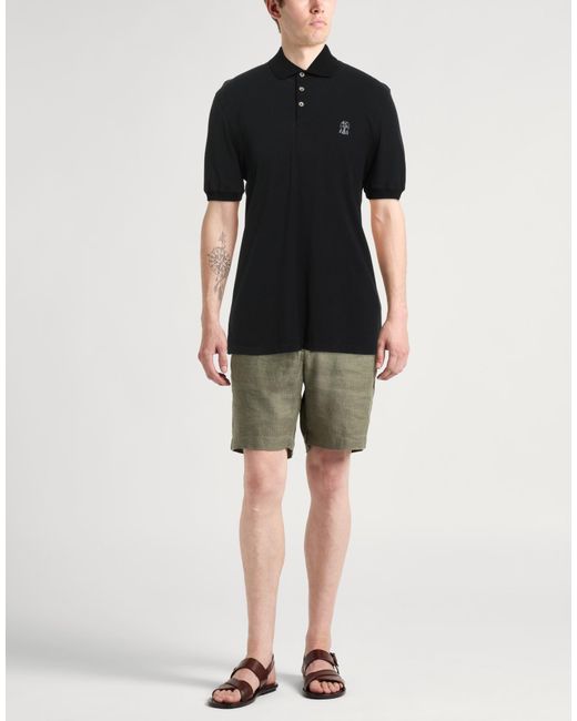 Brunello Cucinelli Black Polo Shirts for men
