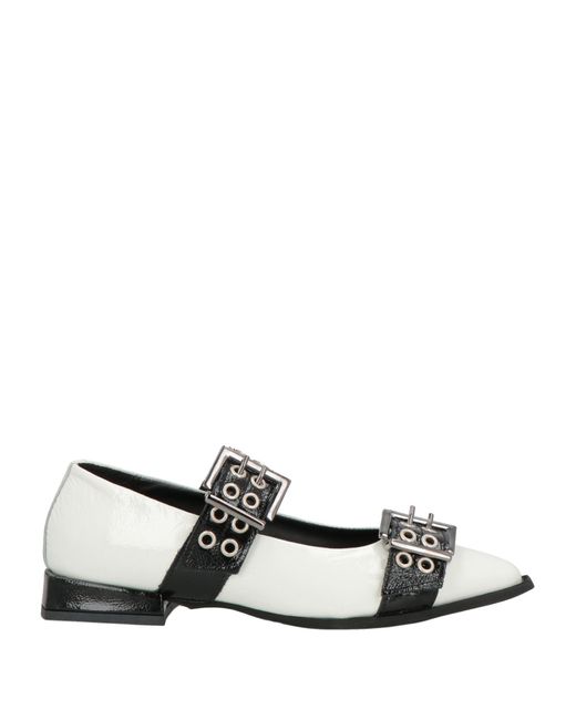 Divine Follie White Ballet Flats Leather