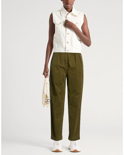 Woolrich Green Military Pants Cotton, Elastane