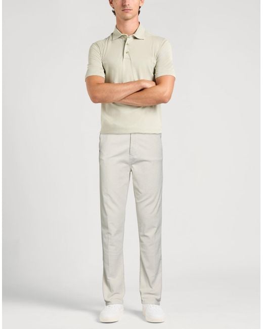 Daniele Alessandrini White Cream Pants Cotton, Elastane for men