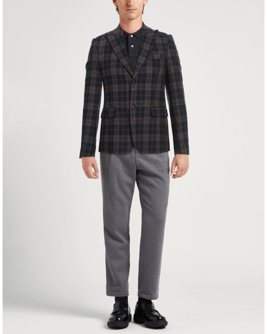 Daniele Alessandrini Black Blazer Polyester, Wool for men