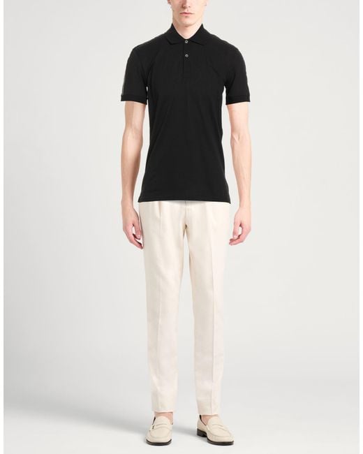 McQueen Black Polo Shirt Cotton for men