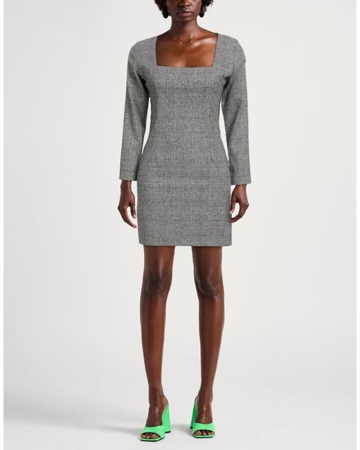 Gaelle Paris Gray Mini Dress Wool, Polyester, Cotton, Elastane