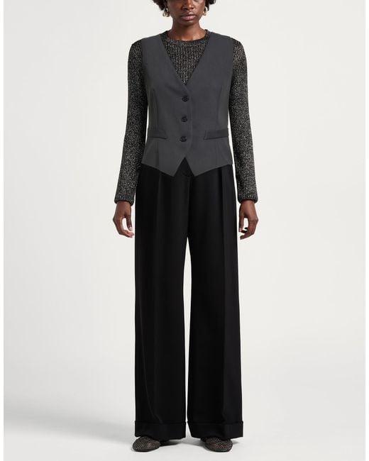 ViCOLO Black Tailored Vest Polyester, Viscose, Elastane