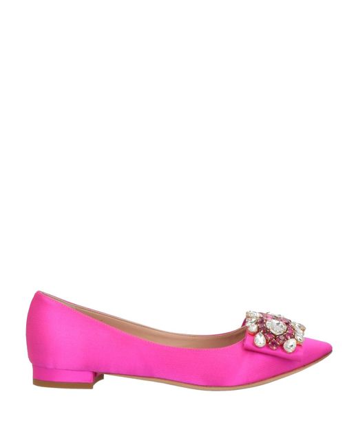 Gedebe Pink Fuchsia Ballet Flats Textile Fibers