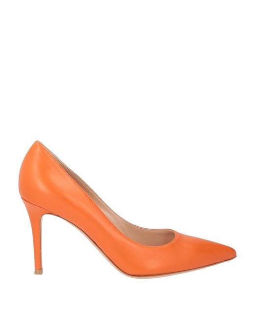 Gianvito Rossi Orange Pumps Leather