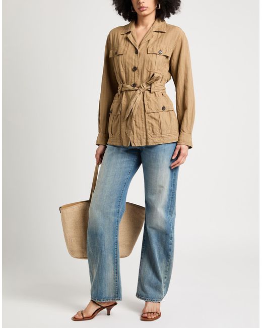 Aspesi Natural Camel Jacket Lyocell, Linen, Cotton