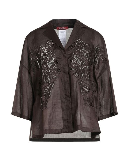 Max Mara Brown Dark Shirt Ramie