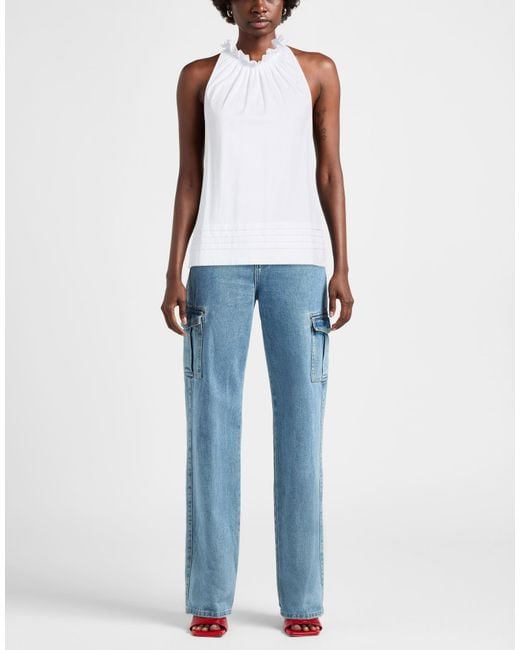Alpha Studio White Top Cotton, Elastane