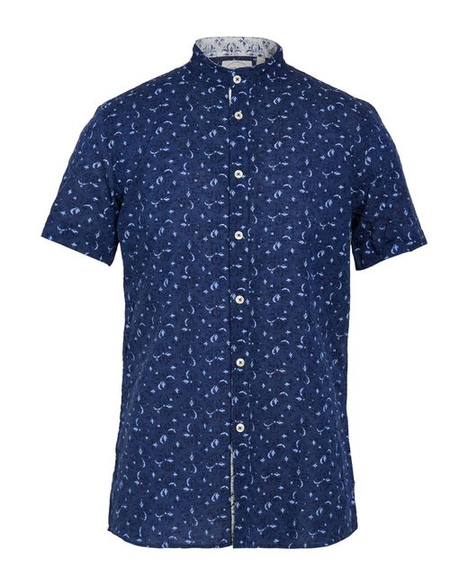 Altemflower Blue Shirt Linen, Cotton for men