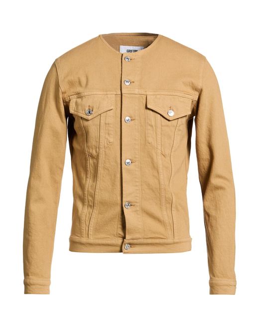 Grifoni Natural Camel Denim Outerwear Cotton, Elastane for men