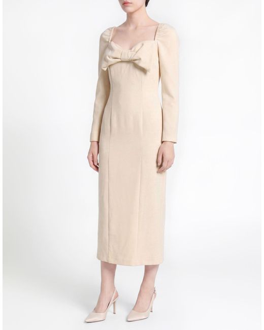 MEIMEIJ Natural Cream Midi Dress Polyester, Elastane