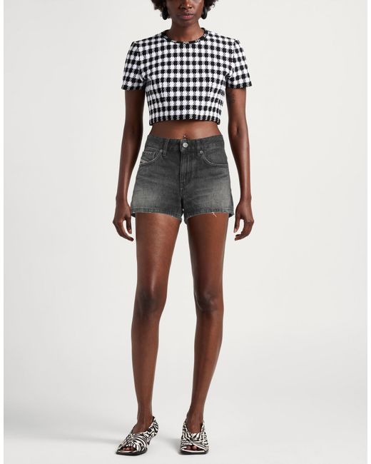 DIESEL Gray Denim Shorts Cotton