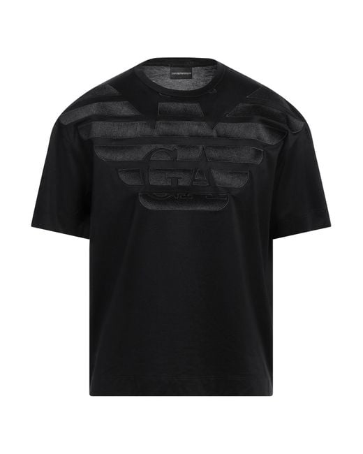 T-shirt Emporio Armani pour homme en coloris Black