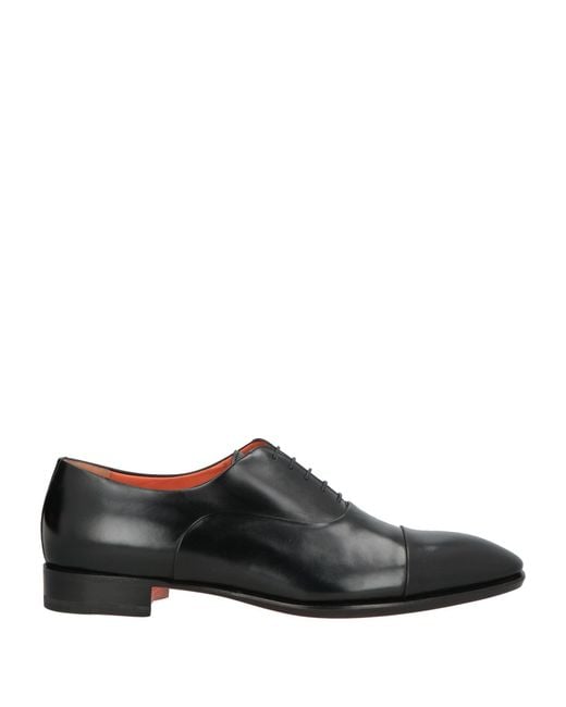 Santoni Black Lace-Up Shoes for men