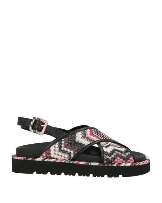 Missoni Black Sandals Textile Fibers, Leather