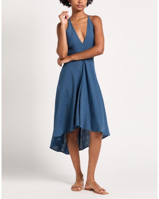 120% Lino Blue Maxi Dress