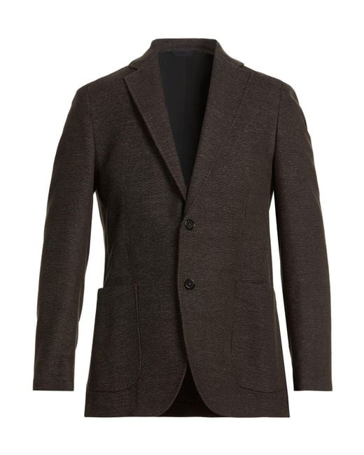 Tombolini Black Blazer Wool, Cotton for men