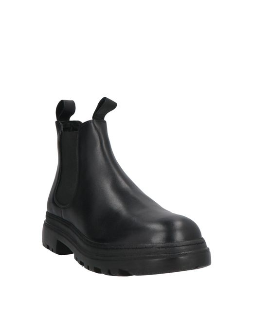 CafeNoir Black Ankle Boots Leather for men