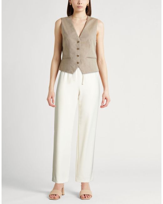 Theory White Ivory Pants Triacetate, Polyester
