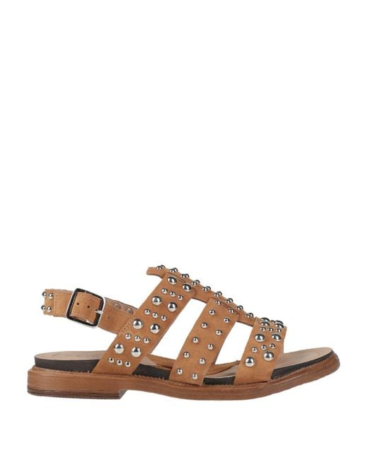 Fabbrica Dei Colli Brown Camel Sandals Leather