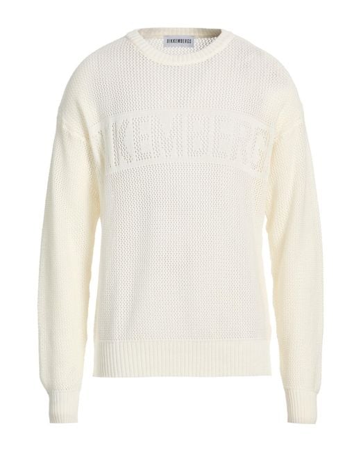 Bikkembergs White Cream Sweater Cotton for men