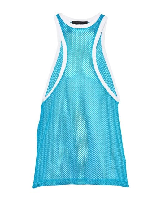 DSquared² Blue Tank Top Polyester for men