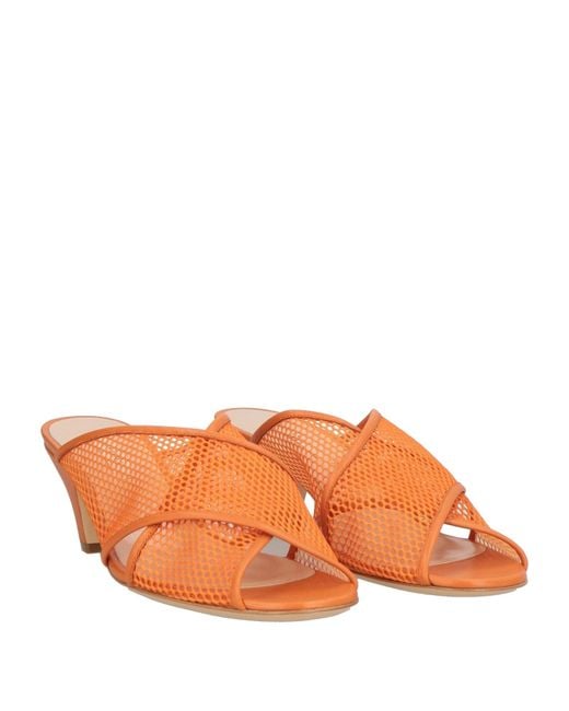Casadei Orange Sandals Leather, Synthetic Material