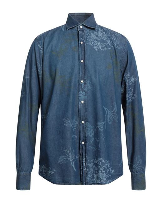 Alessandro Gherardi Blue Denim Shirt Cotton for men
