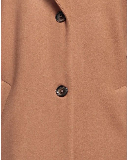 Biancoghiaccio Brown Camel Coat Acrylic, Polyester, Wool