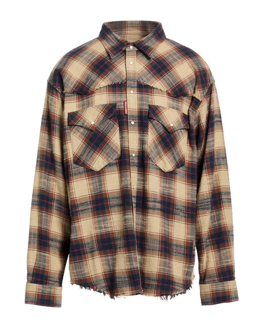 DSquared² Brown Shirt Cotton for men