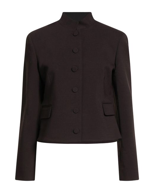 Theory Black Jacket Polyester, Wool, Polyurethane