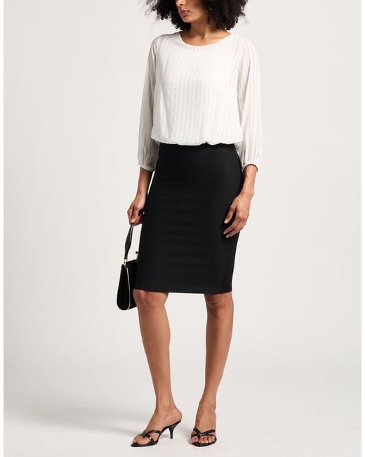 Soallure White Midi Dress Polyester