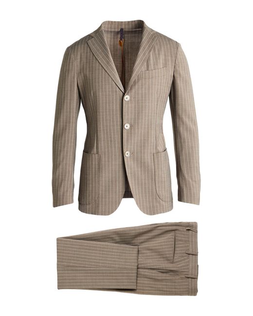 Santaniello Gray Il Viaggiatore Taupe Suit Polyester, Wool, Elastane for men