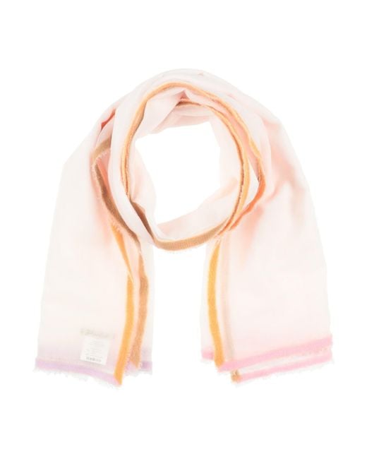 Faliero Sarti Pink Cream Scarf Cotton, Wool