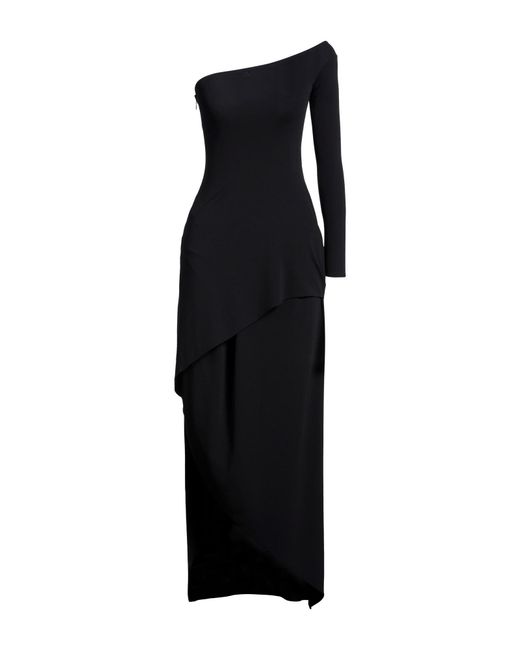 Courreges Black Maxi Dress Viscose, Elastane