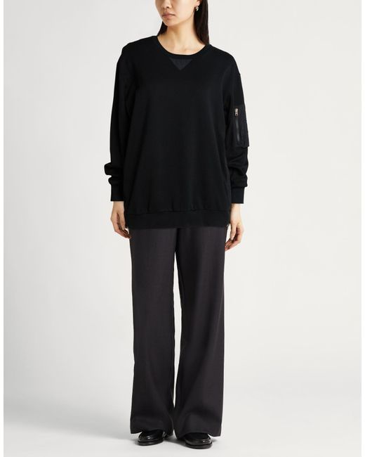 Herno Black Sweatshirt Cotton, Polyamide