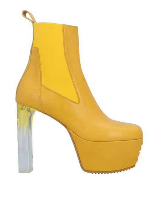 Rick Owens Yellow Ankle Boots