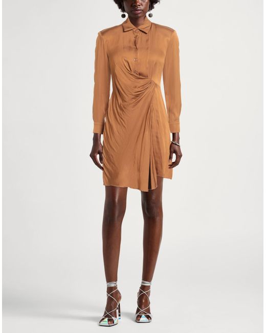 Kaos Brown Mini Dress Viscose