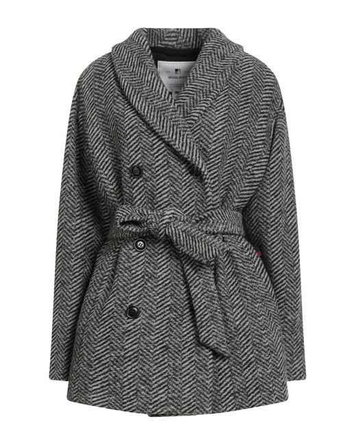 Woolrich Gray Archive Coat Polyester, Virgin Wool