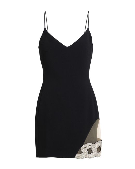 David Koma Black Mini Dress Acetate, Viscose, Elastane